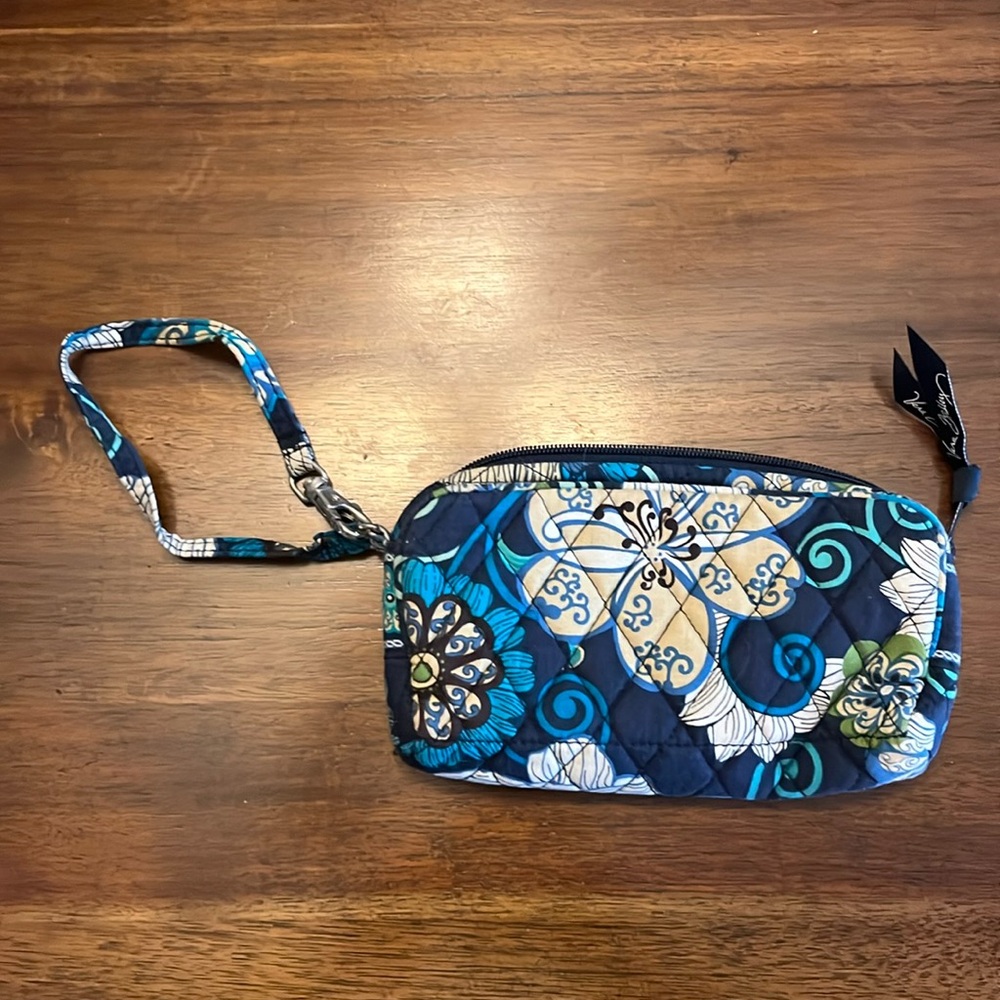 Vera Bradley Floral Blue Wristlit